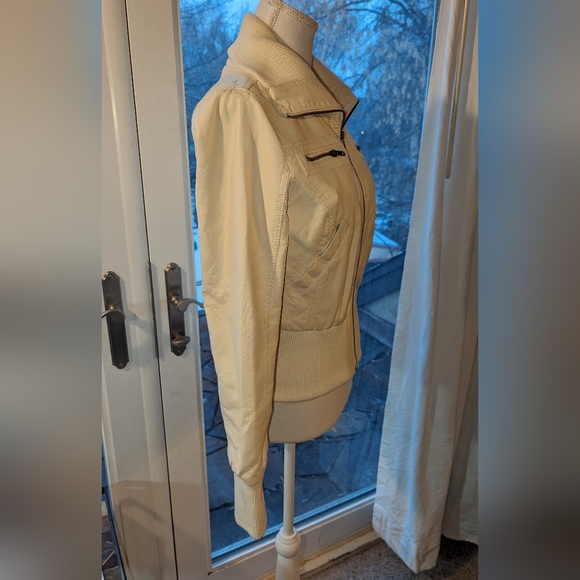 Juniors size M faux leather cream jacket by Papaya - Picture 2 of 12